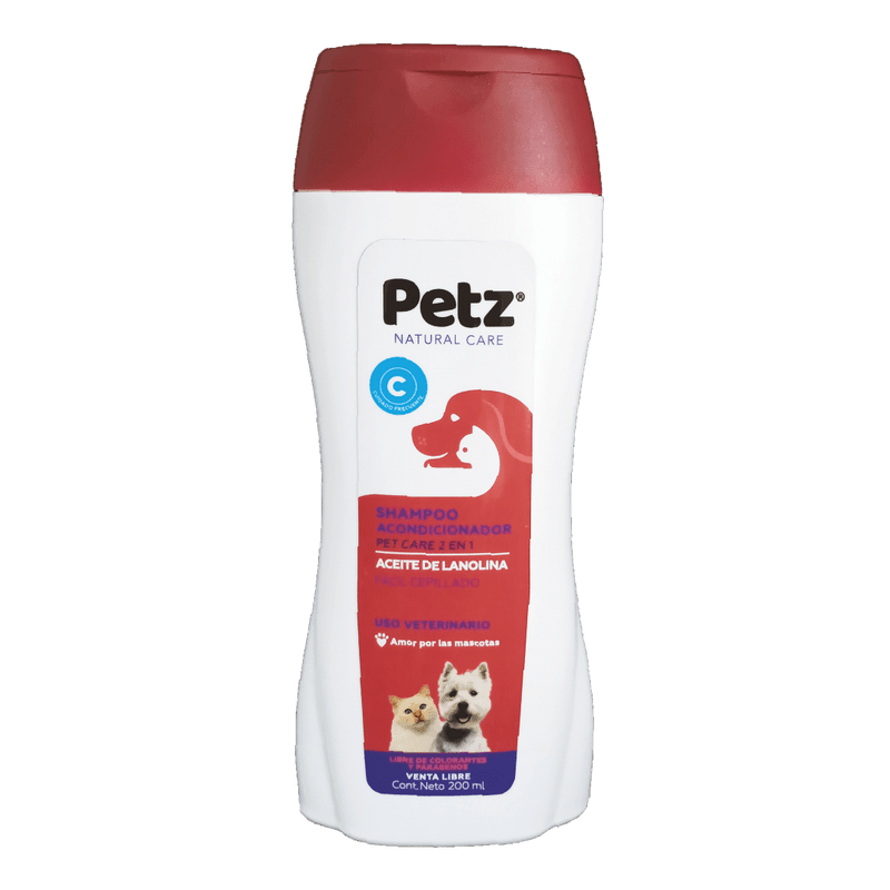 Shampoo Acondicionador Petz Pet Care 2 en 1 de 200ml - AvicMartin Farmacia Veterinaria