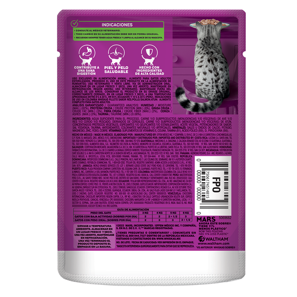 Whiskas comida húmeda adultos castrados Sabor Carne 85g