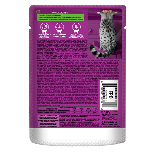 Whiskas comida húmeda adultos castrados Sabor Carne 85g