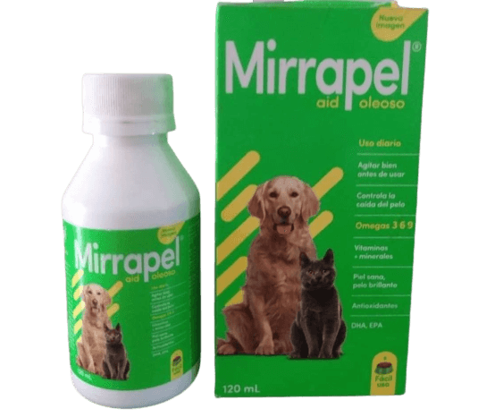 Mirrapel emulsión oral para caída con omega por 120ml - AvicMartin Farmacia Veterinaria