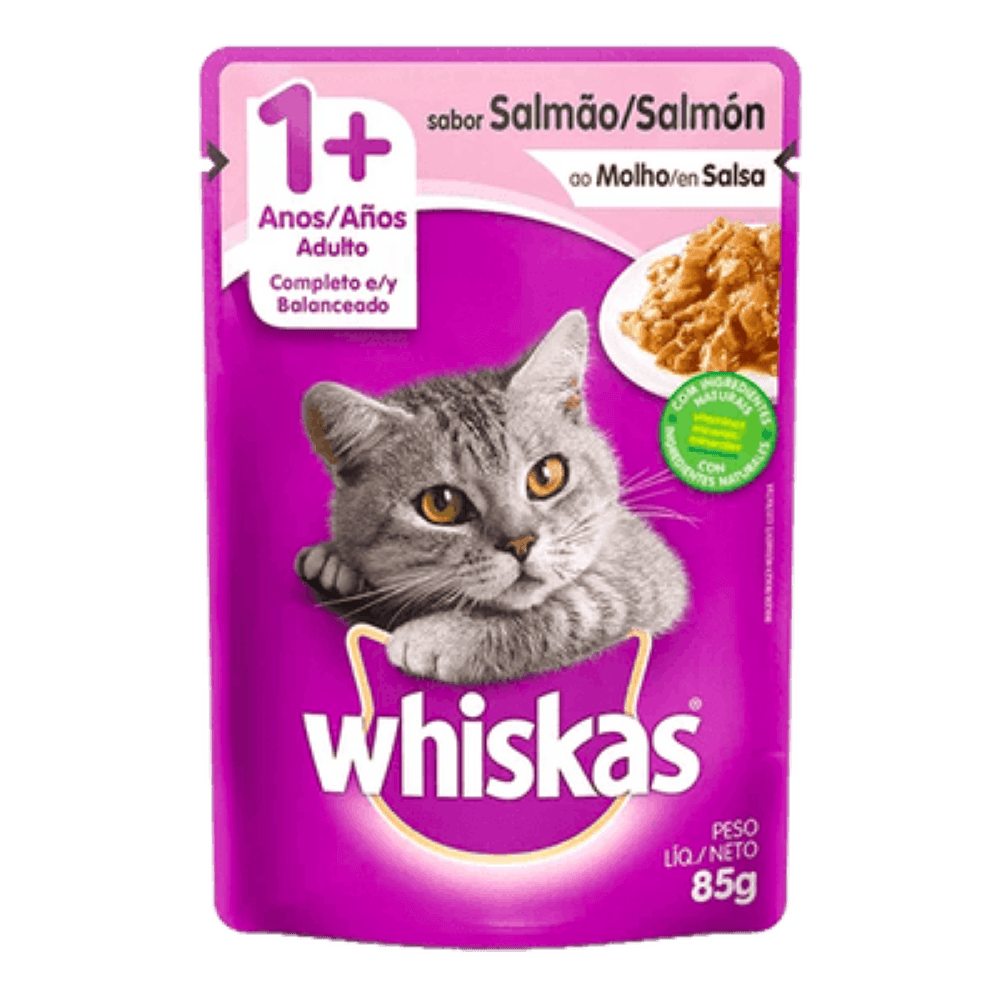 Whiskas comida húmeda para gatos adultos con sabor salmón 85g