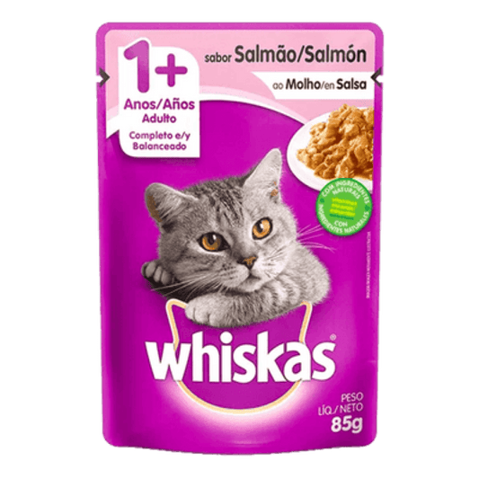 Whiskas comida húmeda para gatos adultos con sabor salmón 85g