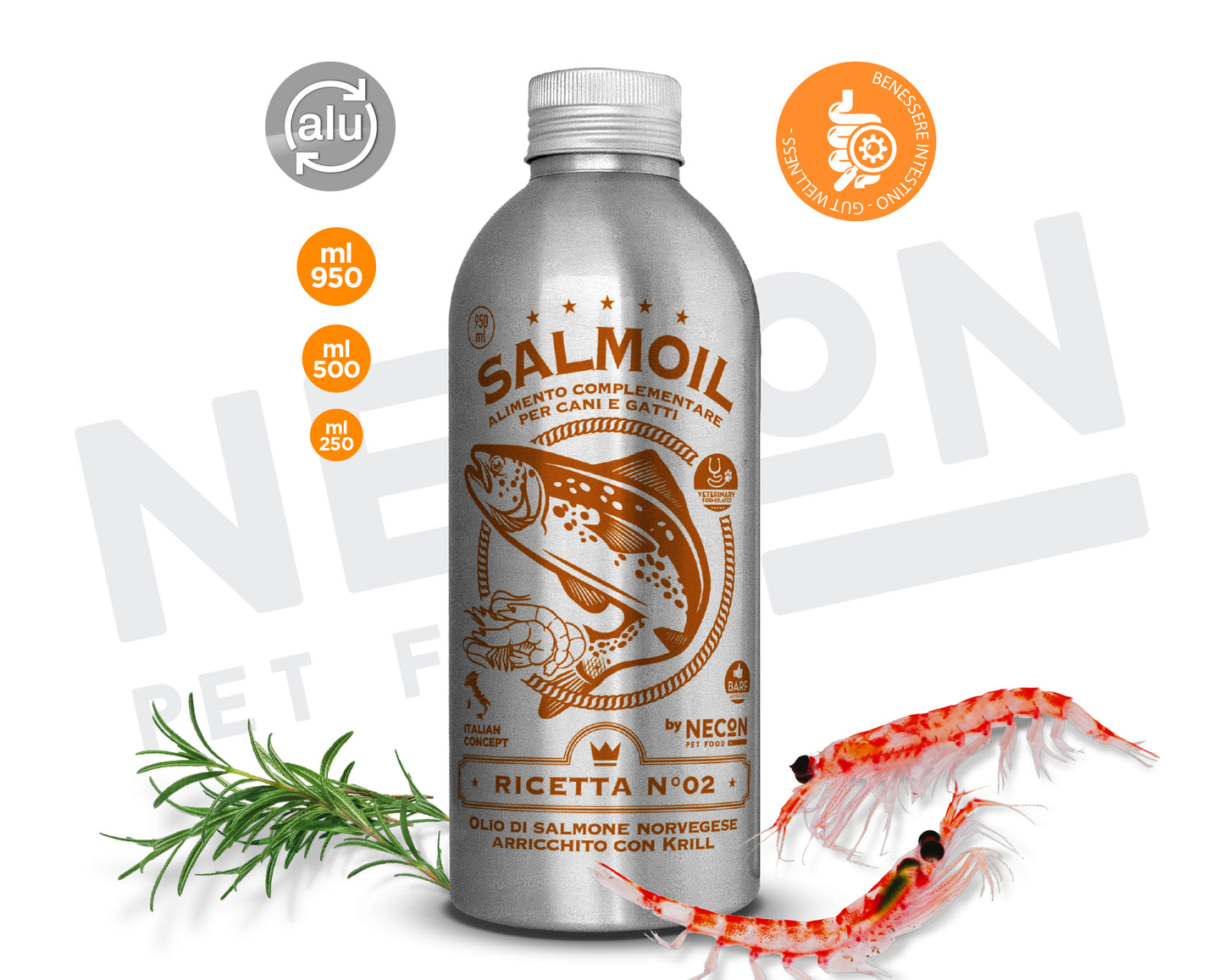Salmoil Ricetta N° 2 Aceite de salmón para el bienestar intestinal de 150mL