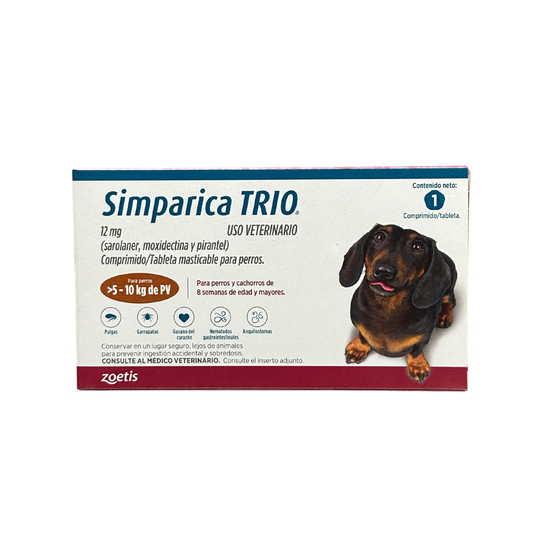 Simparica trio - Tabletas por unidad Desparasitante interno y externo