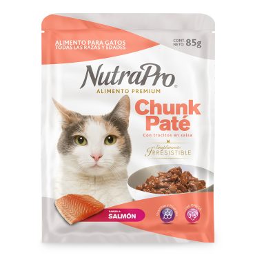 Nutrapro Chunk Paté con trocitos en salsa sabor Salmón 85g