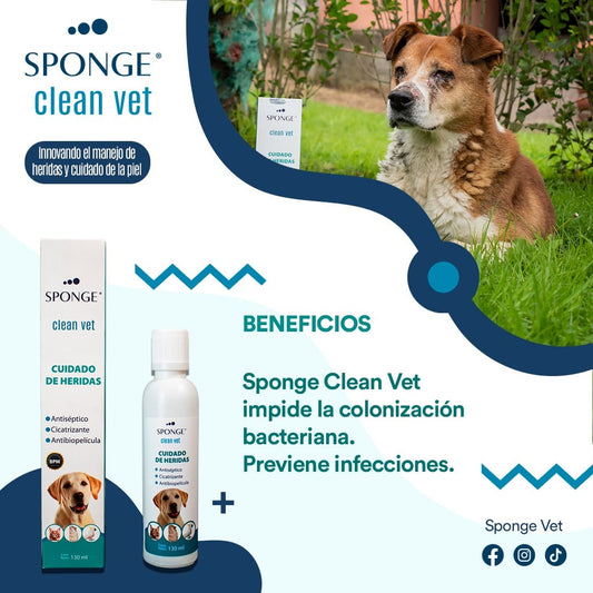 Cuidado de heridas Sponge Clean vet solución de 1 litro