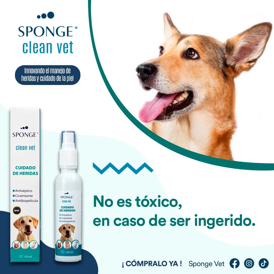 Cuidado de heridas Sponge Clean vet solución de 100mL