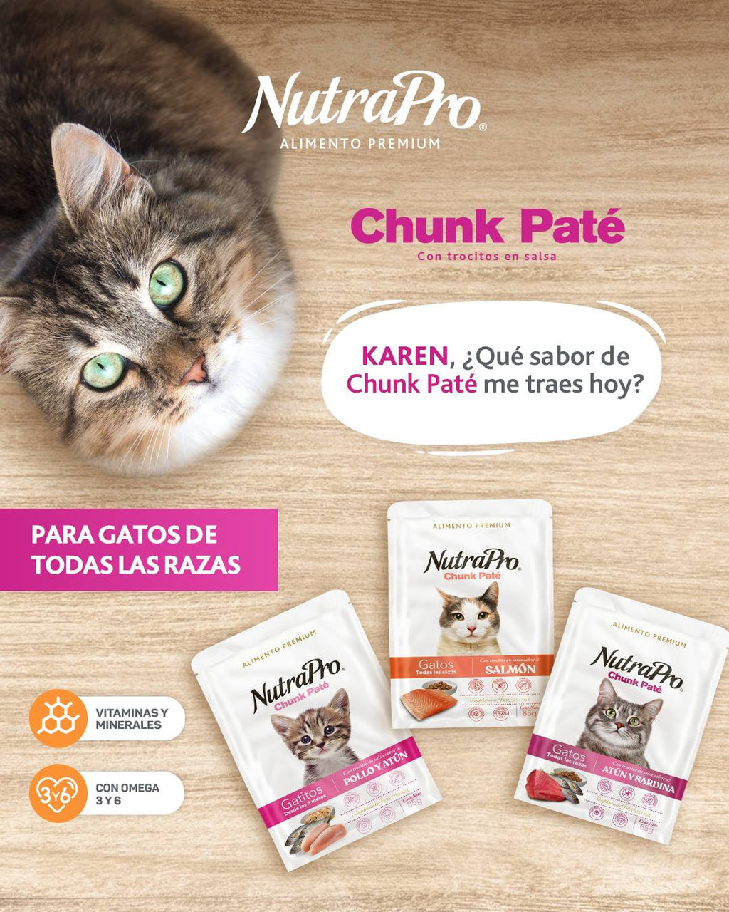 Nutrapro Chunk Paté con trocitos en salsa sabor Salmón 85g