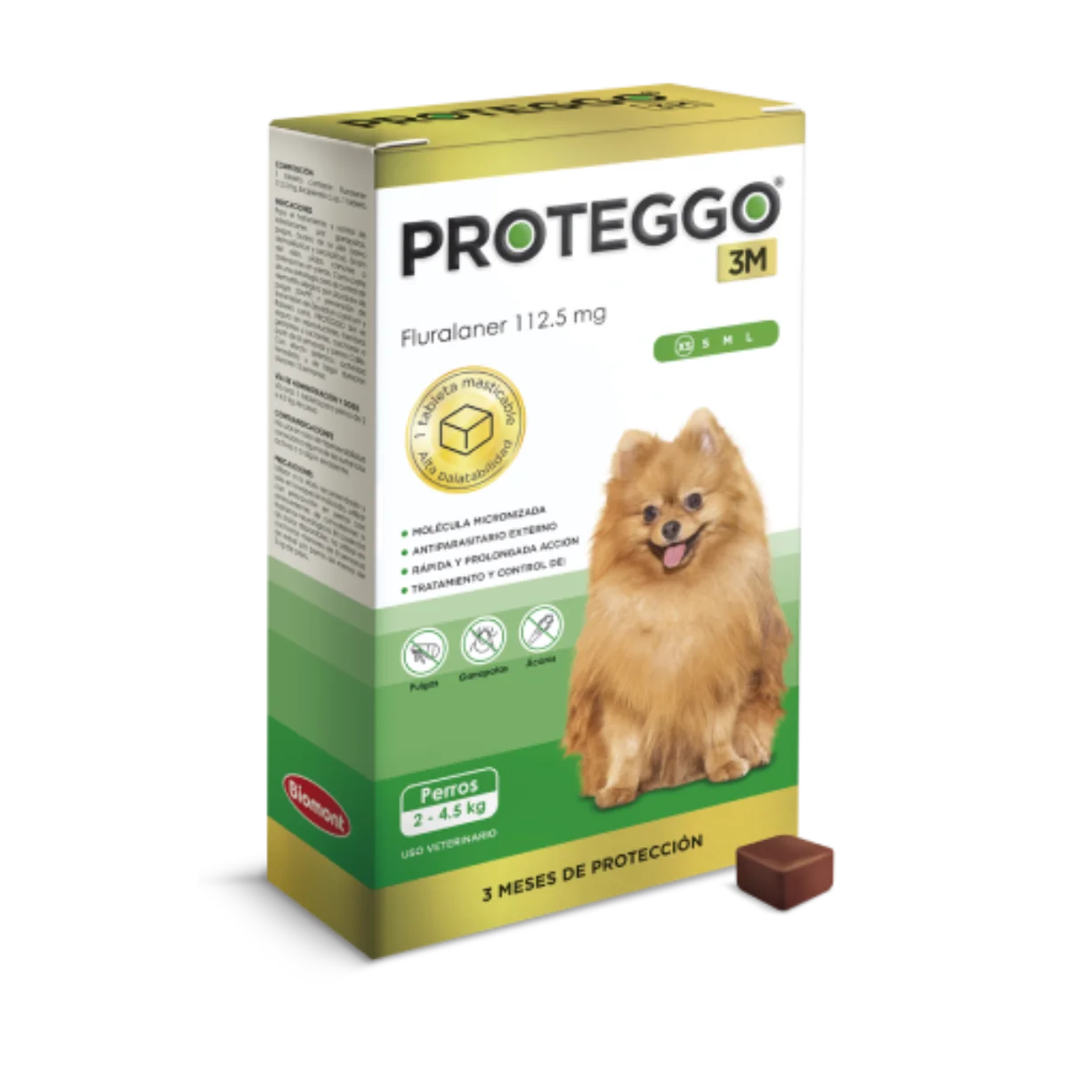 Proteggo 3M Fluralaner 112.5 mg de 2-4.5 kg para perros
