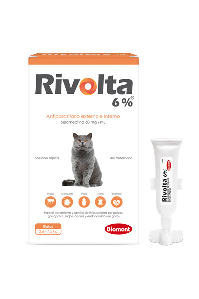 Rivolta 6% desparasitante interno y externo para gatos