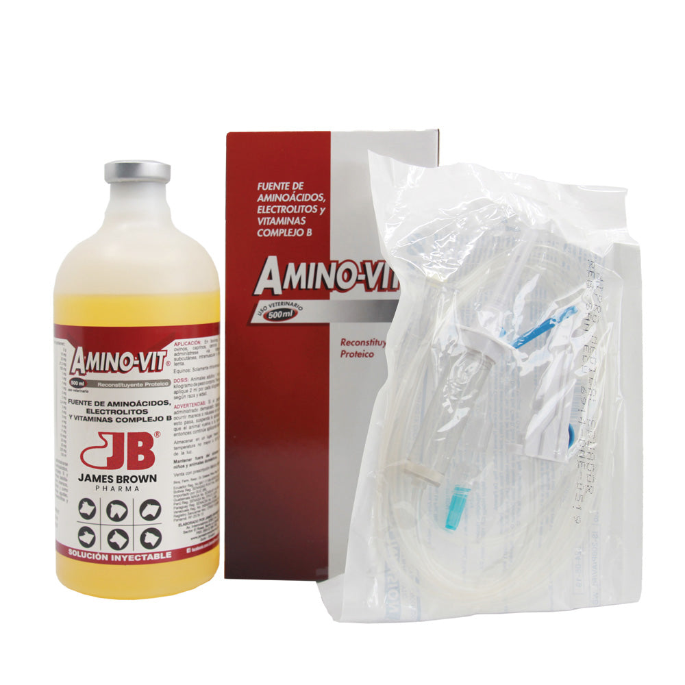 Aminovit Solución Inyectable. Fuente de Aminoácidos, Electrolitos y Vitaminas del Complejo B.
