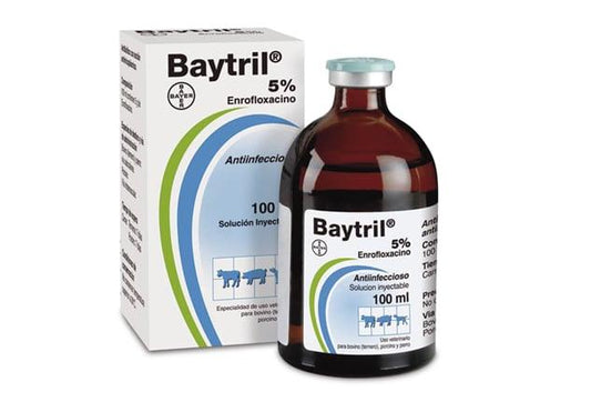 Baytril 5% de inyectable 100mL - AvicMartin Farmacia Veterinaria 