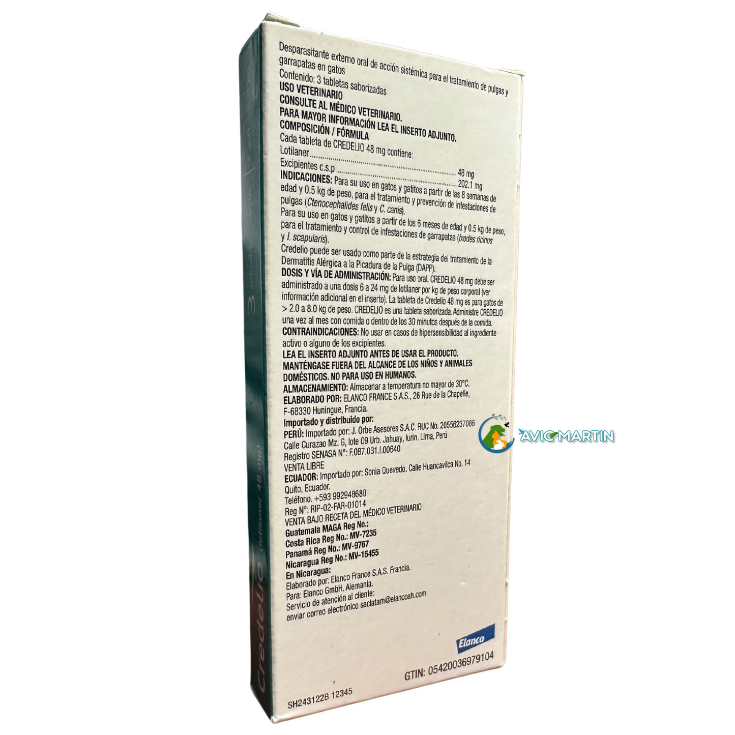 Credelio antiparasitario para gatos de 2 a 8kg 48mg