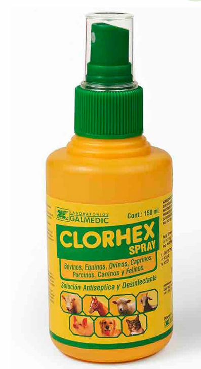 Clorhex Solución antiséptica  spray en frasco de 150ml Tratamiento de heridas superficiales