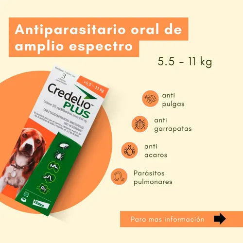Credelio PLUS mayor a 5,5 - 11 kg Lotilaner 225 mg