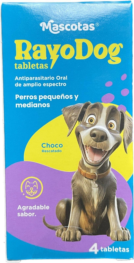 Rayo dog antiparasitario oral para perros pequeños y medianos - 4 tabletas - AvicMartin Farmacia Veterinaria 