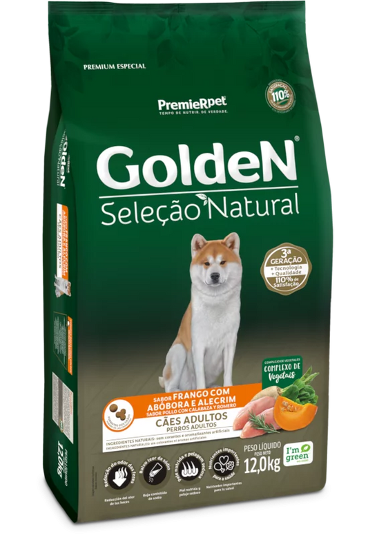 GoldeN® Selección Natural Perros Adultos Pollo, Calabaza y Romero