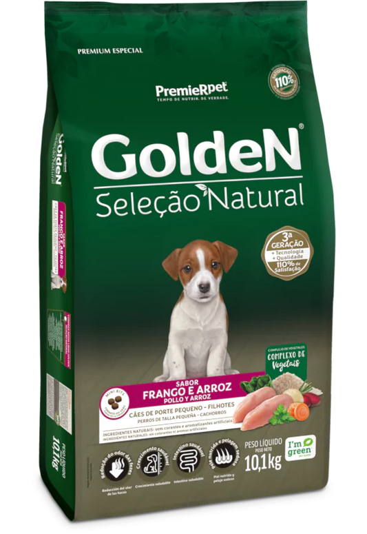 GoldeN® Selección Natural Perros Cachorros Talla Pequeña Mini Bits Pollo y Arroz