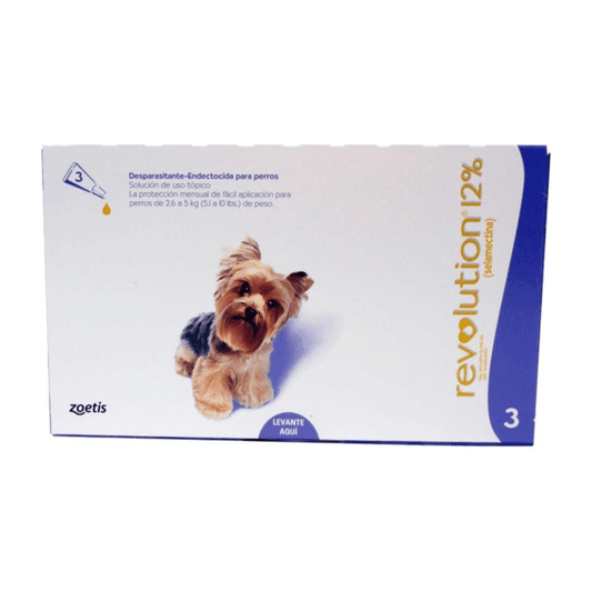 Revolution 12% para perros de 2.6 a 5kg de peso - AvicMartin Farmacia Veterinaria 