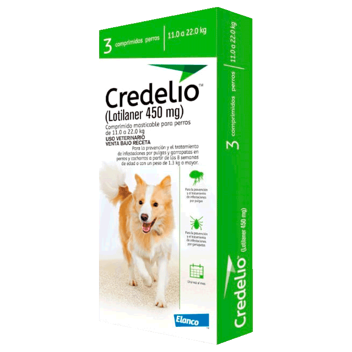 Credelio Lotilaner 450 mg perros de 11-22 kg