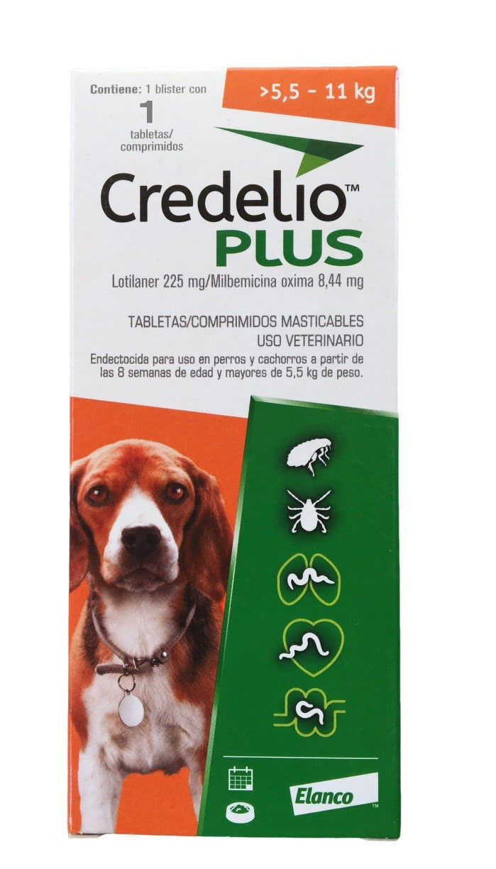 Credelio PLUS mayor a 5,5 - 11 kg Lotilaner 225 mg
