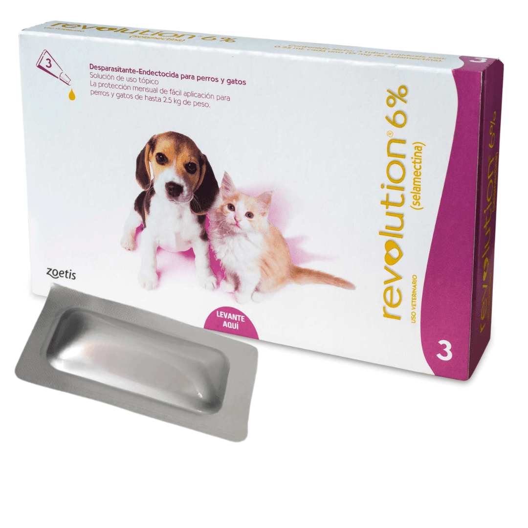 Revolution 6% para gatos y perros hasta 2.5kg de peso - AvicMartin Farmacia Veterinaria 