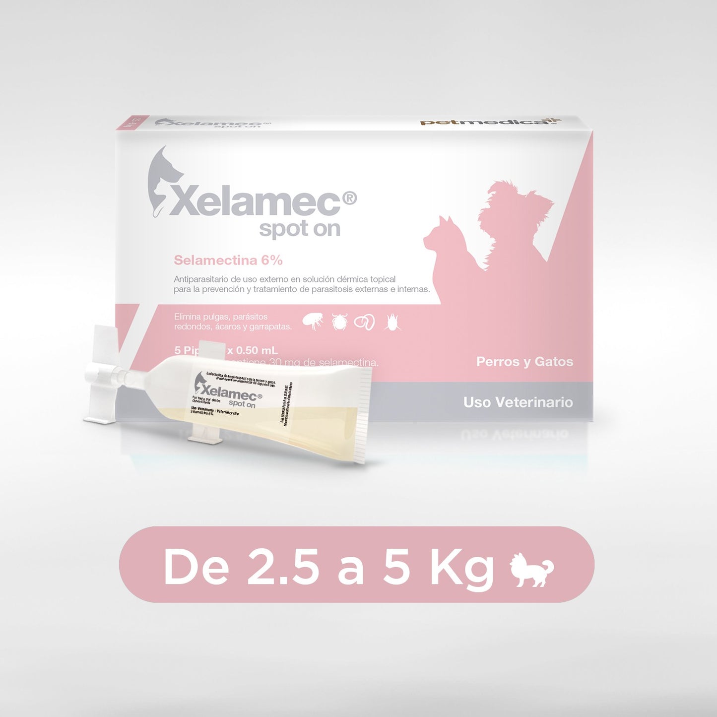 Pipetas Xelamec Spot on 2.5kg a 5kg